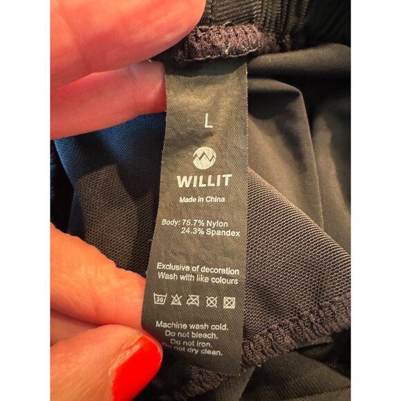 Willit Women's Loose Black Yoga Capri Pants L Athliesure Workout Casual - Picture 5 of 7